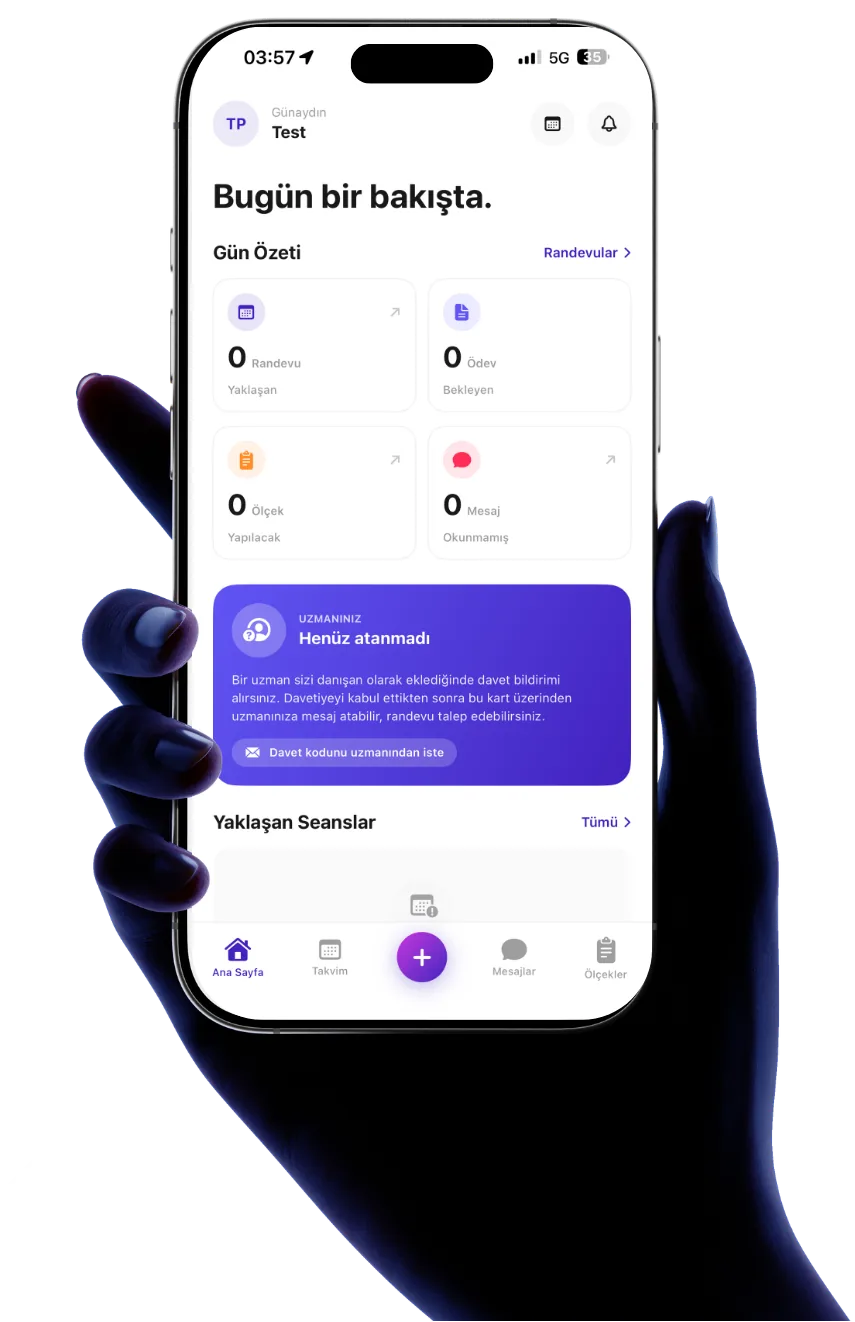 Clinisyn danışan uygulaması, telefon mockup